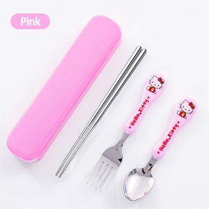 Mamibayi 3pcs Sendok Garpu Sumpit Anak Set Alat Makan Anak Stainless Lucu