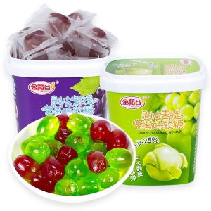 【Anmi Food】新款剥皮葡萄味软糖趣味创意桶装糖果剥皮爆浆软糖 Peeled Grape Flavored Gummies Fun Creative Barreled Candy Peeled Pop Gummies Office Casual Snacks