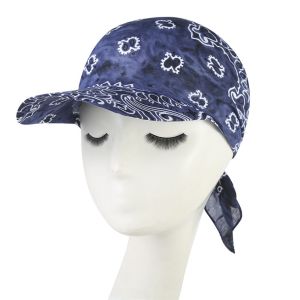 FLORI Wide Brim Baseball Caps Head Scarf Breathable Pre-Tied Bandana Scarf Cap Lightweight Sun Visor Turban Women Outdoor