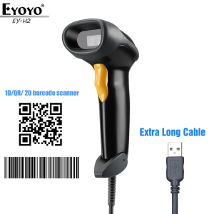 [👍Fast delivery👍]Eyoyo Wired 1D QR 2D barcode scanner handheld Extra Long USB Wired Bar Codes Reader CCD PDF417 Data Matrix Bar Code Image Automatic Scanning Work with Windows xp/7/8/10 Mac OS Linux