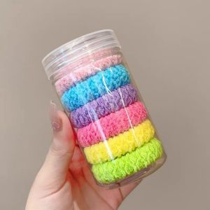 CHUAN Sweet Colorful Color Hair Ties Versatile Durable Hair Accessory High Ponytail Elastic Band High Elastic Rubber Band For Girl High Ponytail Holder Scrunchies