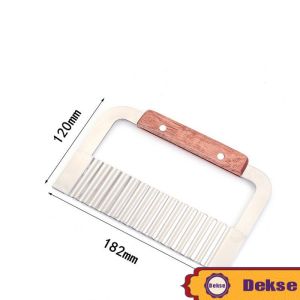 Pisau Zigzag Gerigi Kentang / Pisau Gelombang Pengiris Gagang Kayu / Pisau Gerigi Kentang / Potato Crinkle Cutter