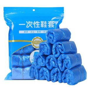 100pcs Disposable Shoe Covers Indoor PE Waterproof Non-slip Foot Cover Sarung Kasut Plastik Pakai 鞋套