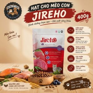 Thức ăn hạt khô cho mèo con JIREHO túi 400g/ 800g vị cá ngừ thịt gà dinh dưỡng toàn diện - DATE MỚI