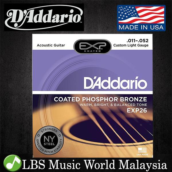 D addario EXP26 Coated Phosphor Bronze Acoustic Guitar String 11