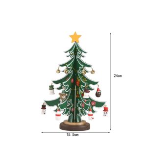 SUPERSTITION EFFLUENCE78SU6 Wooden Material Christmas Tree Ornament Handmade Craft Stereo Structure Desktop Ornament Mini Size DIY Christmas Tree Home