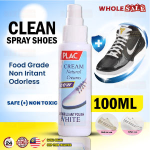 100ml PLAC Magic Shoe Cleaning Spray Shoes Whitening Polish Cleaning Yellow Decomantation / Pengilat Pemutih Kasut