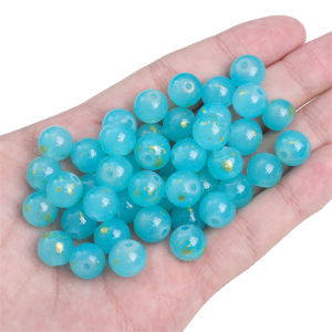 20pcs 10mm Gold Foil Candy Color Crystal Glass Beads for Bracelet Necklace Earring DIY Jewelry Making Accessories Round Beads