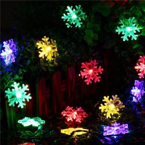 Outdoor 12M Christmas Solar String Lights 100/50/30 LED 8 Mode Waterproof Flower Garden Blossom Lighting Party Home Decoration