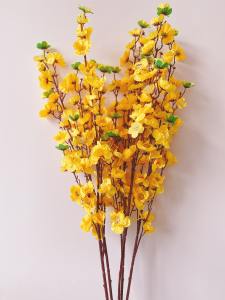 Bó 10 Cành Mai Vàng giả cao 1 mét - cắm bình hoa tạo cây hoa mai vàng trang trí tết nhà hàng nhà cửa