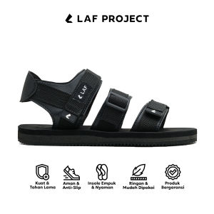 Sandal Gunung Pria Wanita Hiking Haji Umrah Casual Full Black Jack V1 LAF Project