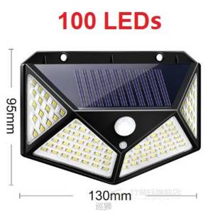 ไฟถนนโซล่าเซลล์ 100ดวงLED (แพ็ค4ชิ้น) ไฟติดผนัง เซ็นเซอร์ ใช้พลังงานแสงอาทิตย์ ไฟถนน ไฟติดรั้วบ้าน โคมไฟโซล่าเซลล์ Solar LED