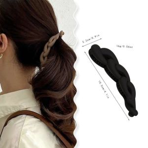 NAMSHEVA Party Plastic Banana Clip Women Girls Frosted Twist Hairpins Casual Ponytail Holder
