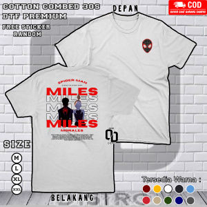 V2 Kaos Couple Spiderman Miles Morales & Gwen Stacy Warna Putih - Kaos Spiderman Couple - Tshirt Spiderman Couple