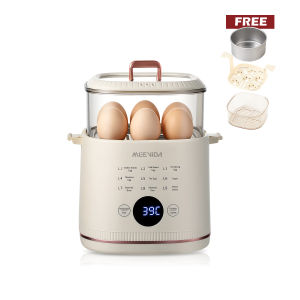 MEEVIDA Egg Boiler Electric 6 modes Auto Breakfast Egg Cooker egg Steamer Half Boiled Egg Maker Intelligent Power Off