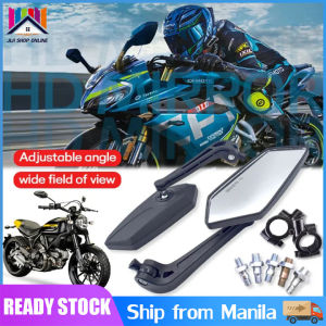 🔝 Original 【24 hours delivery】Universal rearview mirror motorcycle Scratch Resistant Glass Lens Handlebar Adjustable Safe Bicycle Mirror