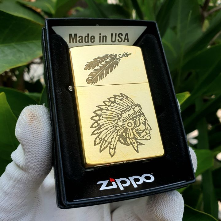 Bật Lửa Zippo Thổ Dân Da Đỏ Đồng Nguyên Khối Đáy Dập Đời La Mã ( Tặng ...