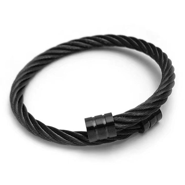 Stainless steel Bangles Men Women Adult Adjustable Twisted Bangle Round  Open Cuff Charm Couple Bangle Hip-hop Punk Lazada PH