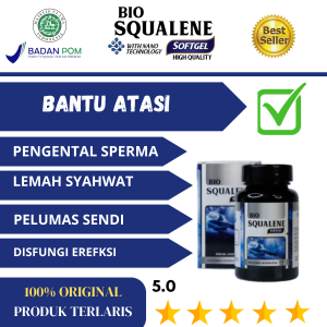 Bio Squalene Softgel Minyak Hati Ikan Hiu Omega 3-6-9 Fish Oil Asli 100 Original Obat Pelumas Sendi Lutut Kaku Sakit Saat Ditekuk Nyeri Sendi Mempercepat Penyembuhan Patah Tulang Saraf Kejepit Tulang Keropos Kolesterol Sakit Dada Pengental Sperma Pria