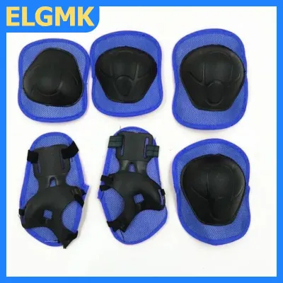 ELGMK Kids Skating Safety Gear Set 6pcs Featuring Wrist Guards Elbow Pads Knee Pads for Ice Skating Protection