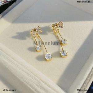 [COD] Millennium S925 Bạc Kim Khí Tassel Dài Hợp Thời Trang Hợp Thời Trang Thiết Kế Đầy Đủ Các Rhinestone Bông Tai Đảng Đồ Trang Sức Quà Tặng Tinh Tế