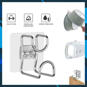 (HỎA TỐC) - Móc Inox Dán Tường Treo Thau Chậu Khăn Quần Áo/ Giá Gắn Tường Treo Đồ Nhà Bếp Nhà Tắm