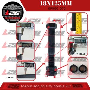 UNIVERSAL TORQUE ROD BOLT WITH DOUBLE NUT SIZES AVAILABLE 18x65mm 18x75mm 18x80mm 18x90mm 18x95mm 18X105mm 18x115mm 18x125mm 18x135mm 18x150mm 18x165mm 18x180mm 18x200mm 18x220mm 18x250mm 18x265mm 18x280mm 18x300mm 18x320mm 18x350mm
