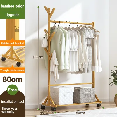 Cloth Hanging Rack With Wheels Turdy Standing Clothes Rack Drying Rack Clothes Hanger Coat Hanger Movable Clothes Organizer