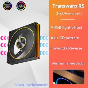 Jungle Leopard Transwarp CPU Fan ARGB 120mm 5V 3PIN Ring Aperture ARGB Infinity Mirror Lighting Motherboard Sync 4PIN PWM Male And Female Ports In Series