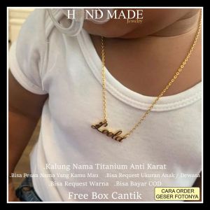 kalung nama anak perempuan kalung nama titanium anti karat kalungnama aksesoris wanita necklace titanium aksesoris fashion