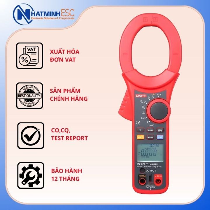Ampe kìm điện tử UNI-T UT221 (AC/DC 2000A, TrueRMS)