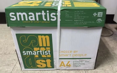 [1 Carton Box] Double A Manufacture- Smartist A4 Paper 70Gsm Copier Paper 500s (500 sheets/ream)(5 Reams/Box)