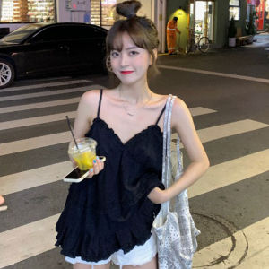 เสื้อสายเดี่ยวแขนกุด เสื้อผ้าแฟชั่นผู้หญิง เสื้อสายเดี่ยวผู้หญิง เสื้อแฟชั่นเกาหลี เสื้อผ้าชีฟอง