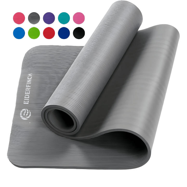 EIDERFINCH Anti-Tear Exercise Yoga Mat with Carrying Strap (Gray