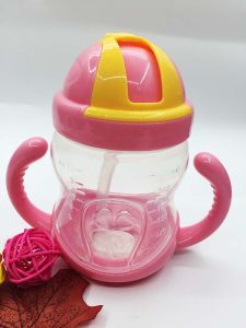 Bình Tập Uống Nước Chống Đổ Cho Bé Có Ống Hút Chống Sặc 280ml Có Tay Cầm Tiện Lợi