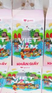 Thùng 6 bịch Khăn Giấy Gumi treo tường tiện lợi an toàn Giấy ăn Gumi (Tặng kèm 3 móc treo tường)