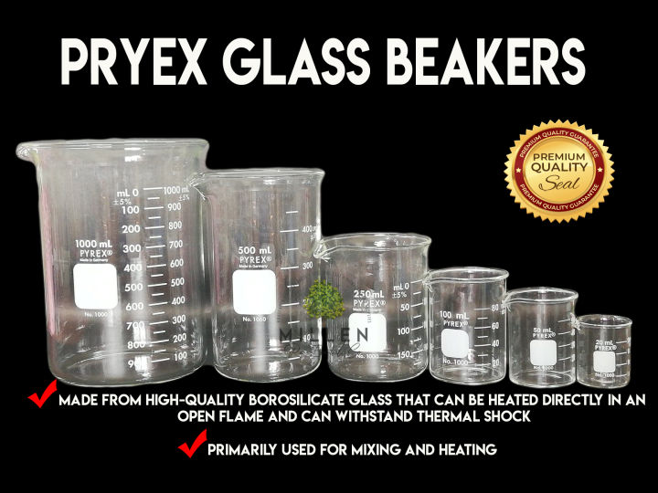 thecandlstuio Pyrex Glass Beakers Borosilicate Glass Heat Resistant