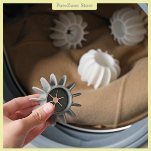 [PureZone] 5PCS Reusable Silicone Laundry Ball Clothes Hair Cleaning Tools Pet Hair Remover Washing Machine Cat Hair Catcher Laundry Ball