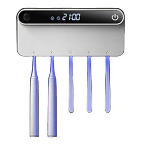 Fully automatic intelligent UV toothbrush sterilizer wall mounted toothbrush holder human body sensing automatic disinfection C-type charging fast drying LED display toothbrush sterilizer