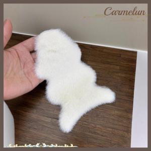 [Carmelun] 1 12 Dollhouse Imitation Sheepskin Plush Rug Model Dollhouse Bedroom Living Room Floor Mat Decoration Doll House Accessories
