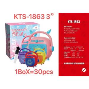 BTS-1955 2400mAh Portable Karaoke Speaker Bluetooth 5.0 USB TF FM 3-Inch Speaker