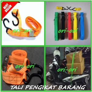 Tali Pengikat Barang Di Motor Panjang 4m Lebar 2.5cm Kuat Barang Sampai 100kg Bahan Gesper Kuat OO