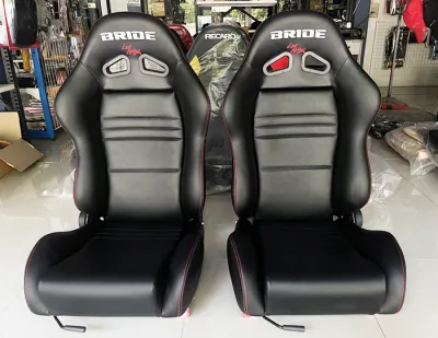 เบาะแต่งรถยนต์ เบาะ Bride Low max เบาะบาย หนังดำตะเข็บแดง ฟรีขา-รางทั่วไป แปลงใส่ได้ทุกรุ่น มีของพร้อมส่ง