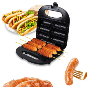 750W Electric Waffle Maker Sausage Grilling Machine Kitchen Corn Hot Dog Machine Breakfast Maker Non-stick