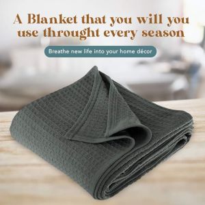 Utopia Single Bedding 100% Cotton Blanket Queen 60x80 Inches(King Size - 90x108 Inches) 1kg Lightweight Thermal Blanket Soft Breathable Blank
