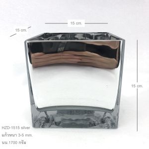 แจกันสี่เหลี่ยมสีเงิน สีทอง แจกันดอกไม้สีเงิน สีทอง