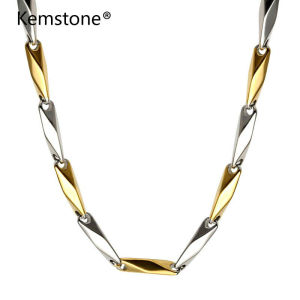 Kemstone Gold Silver Stainless Steel 4MM Stick Chain Necklace Simple Style Jewelry for Women Men