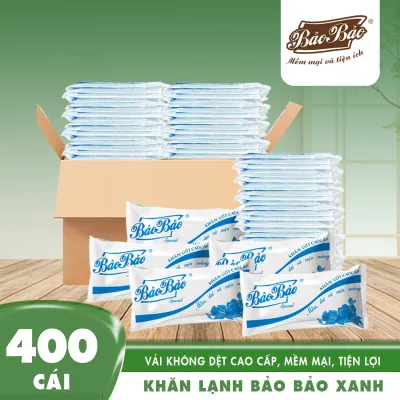 Khăn lạnh Bảo Bảo Xanh 20*24cm - vải không dệt cao cấp hương thơm dễ chịu mềm mại sử dụng tiện lợi cho mọi nhà