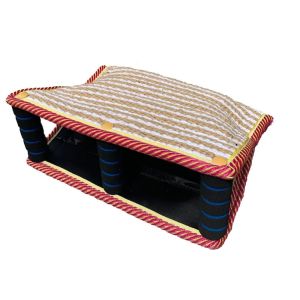 Jute Dog Bite Pillow with 3 Comfortable & Strong Handles Tug Toy Training Sleeves Safe Biting Pad for Medium to Large Dogs