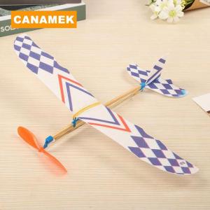 【CANAMEK】 Rubber Band Elastic Powered Aircraft Glider Flying Plane Airplane DIY Kids Toy